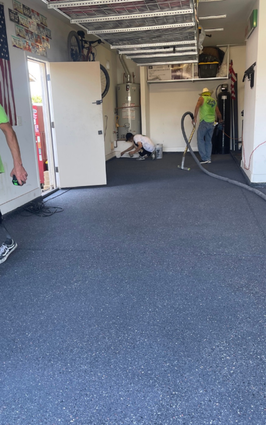 Finished Kiwi Coatings decorative garage floor coating